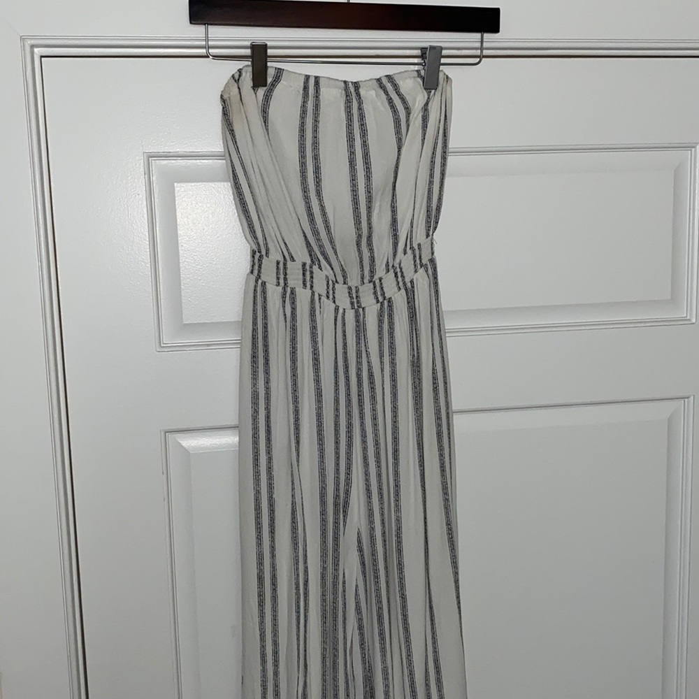 Strapless Cropped Flowy Jumpsuit